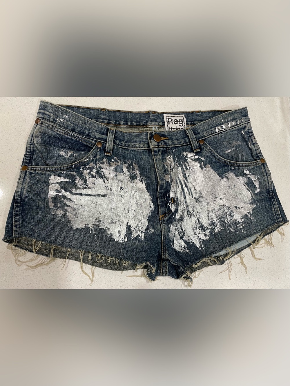 Vintage Rag Union & Wrangler Reworked Distressed Jean Shorts